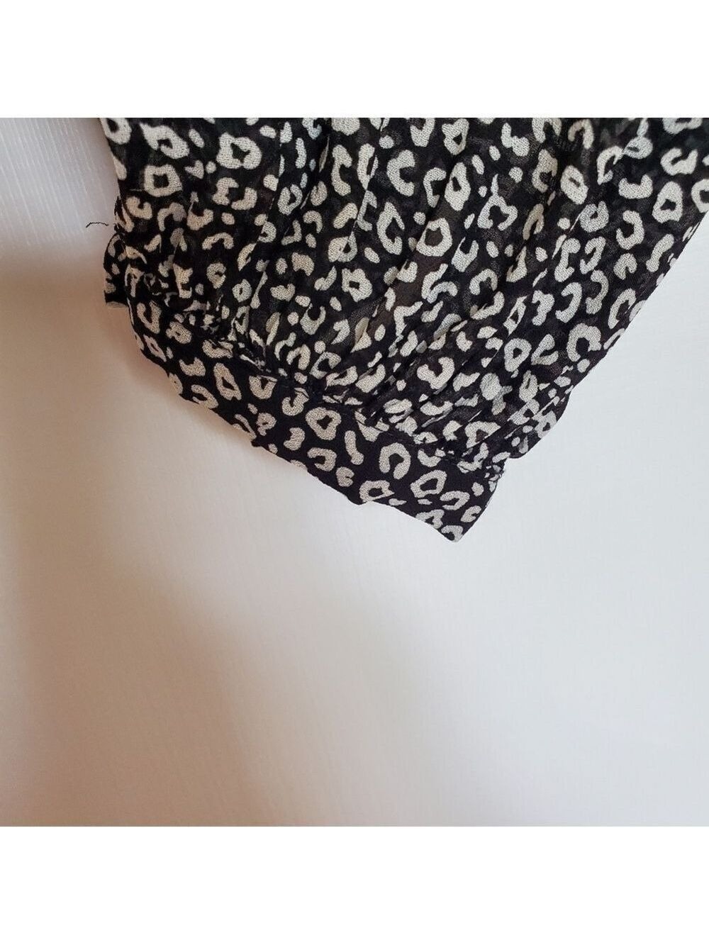 ANTHROPOLOGIE MAEVE 'CAROLYN' DRESS MINI LEOPARD PRINT BLK WHT WOMENS (XS) - Picture 12 of 15
